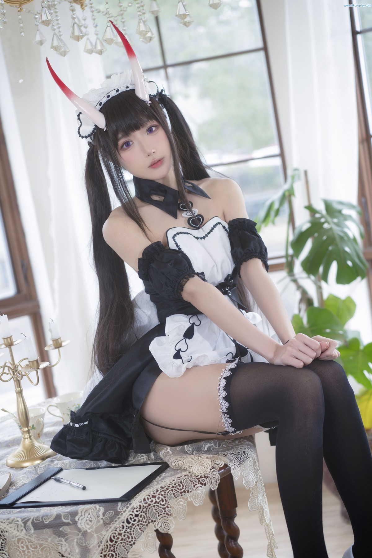 阿包也是兔娘 Cosplay 月舰长 能代女仆(12)