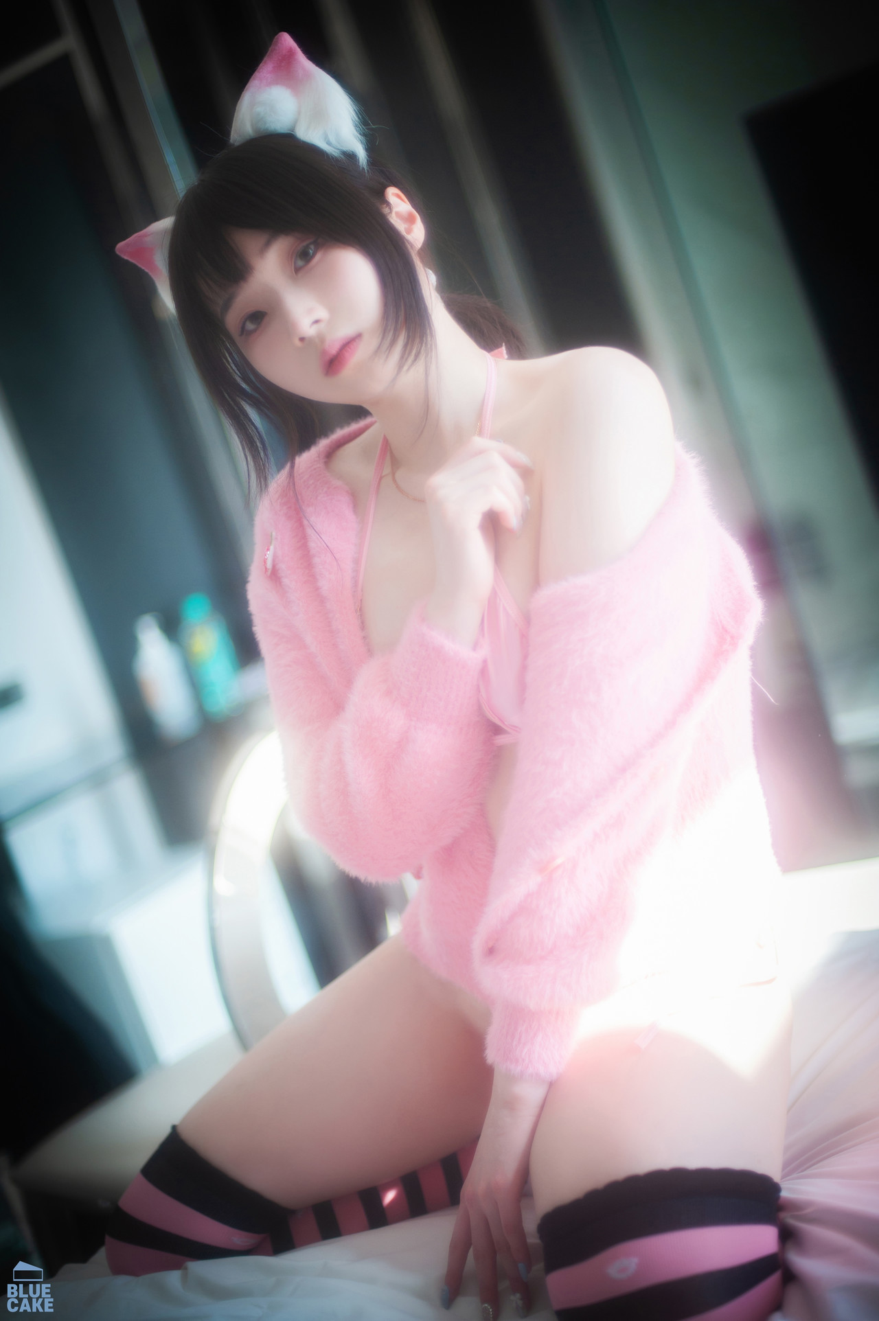 Bambi 밤비, [BLUECAKE] Naughty Cats Pink &#038; Mint RED Set.01(56)