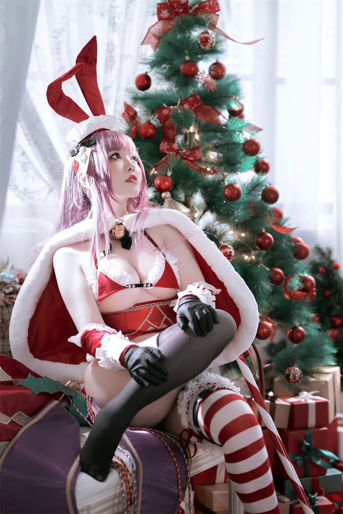 Cosplay 半半子 Christmas Bunny Aike(2)