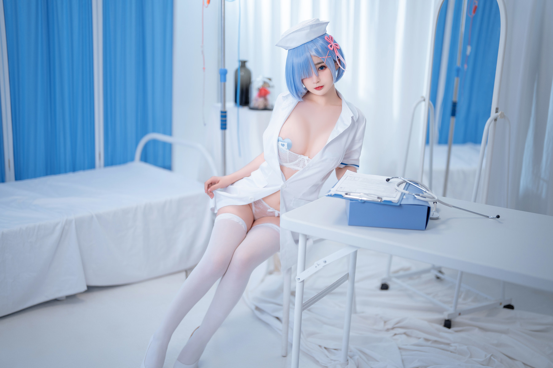 桜井宁宁 Cosplay 雷姆护士 Nurse Rem(9)