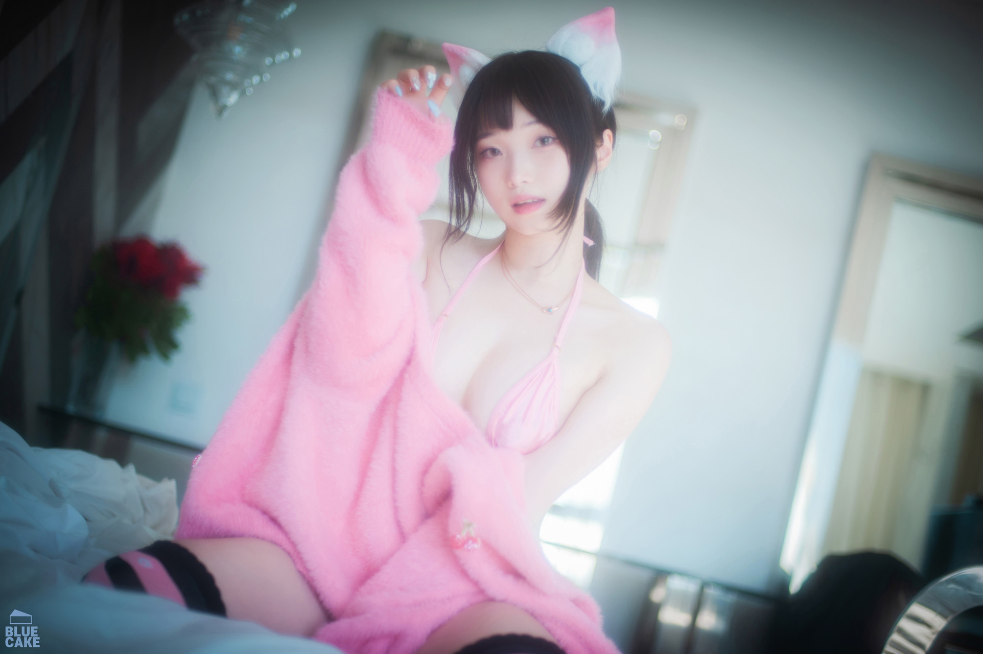 Bambi 밤비, [BLUECAKE] Naughty Cats Pink &#038; Mint RED Set.01(75)