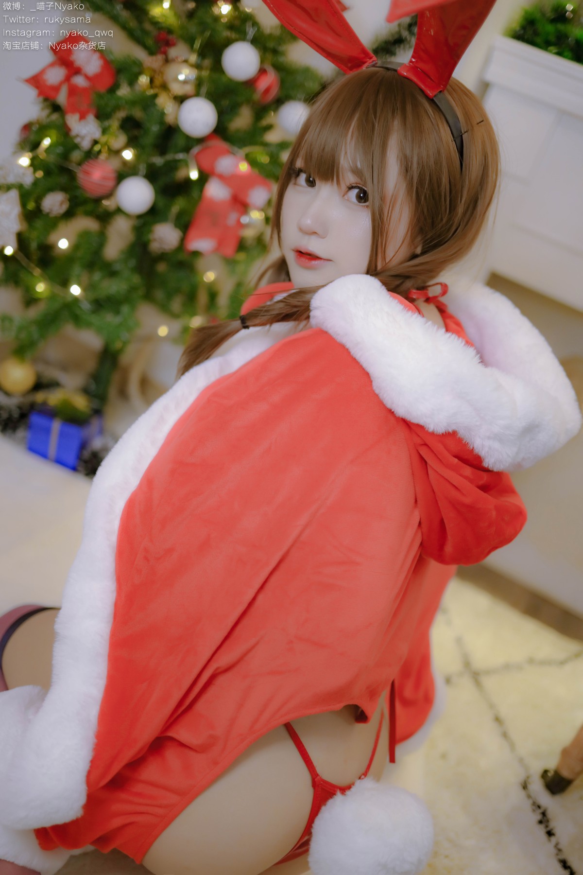 Cosplay Nyako喵子 Christmas Bunny Set.01(7)