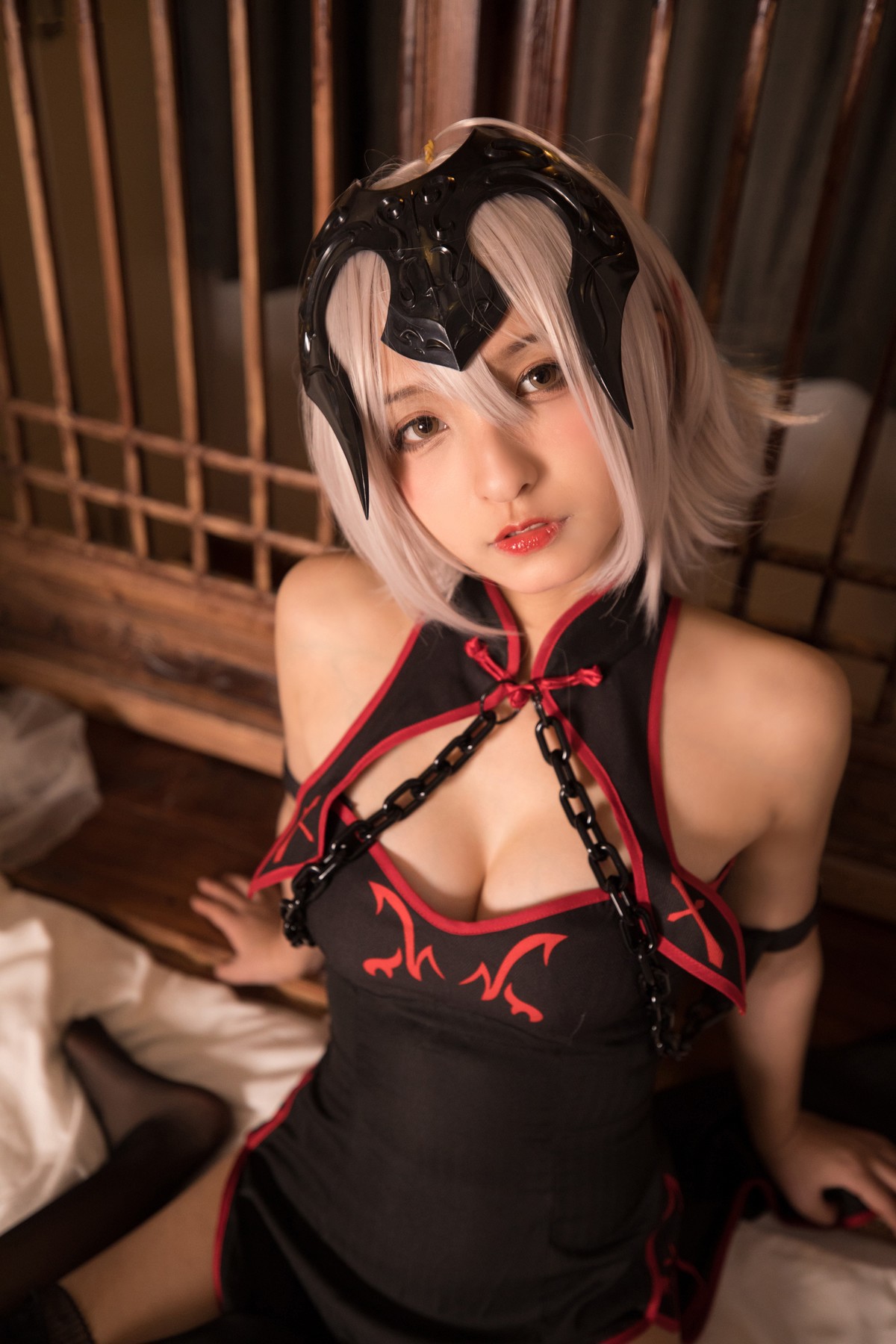 Cosplay 神楽坂真冬 电子相册-旗袍黑贞 Set.01(8)