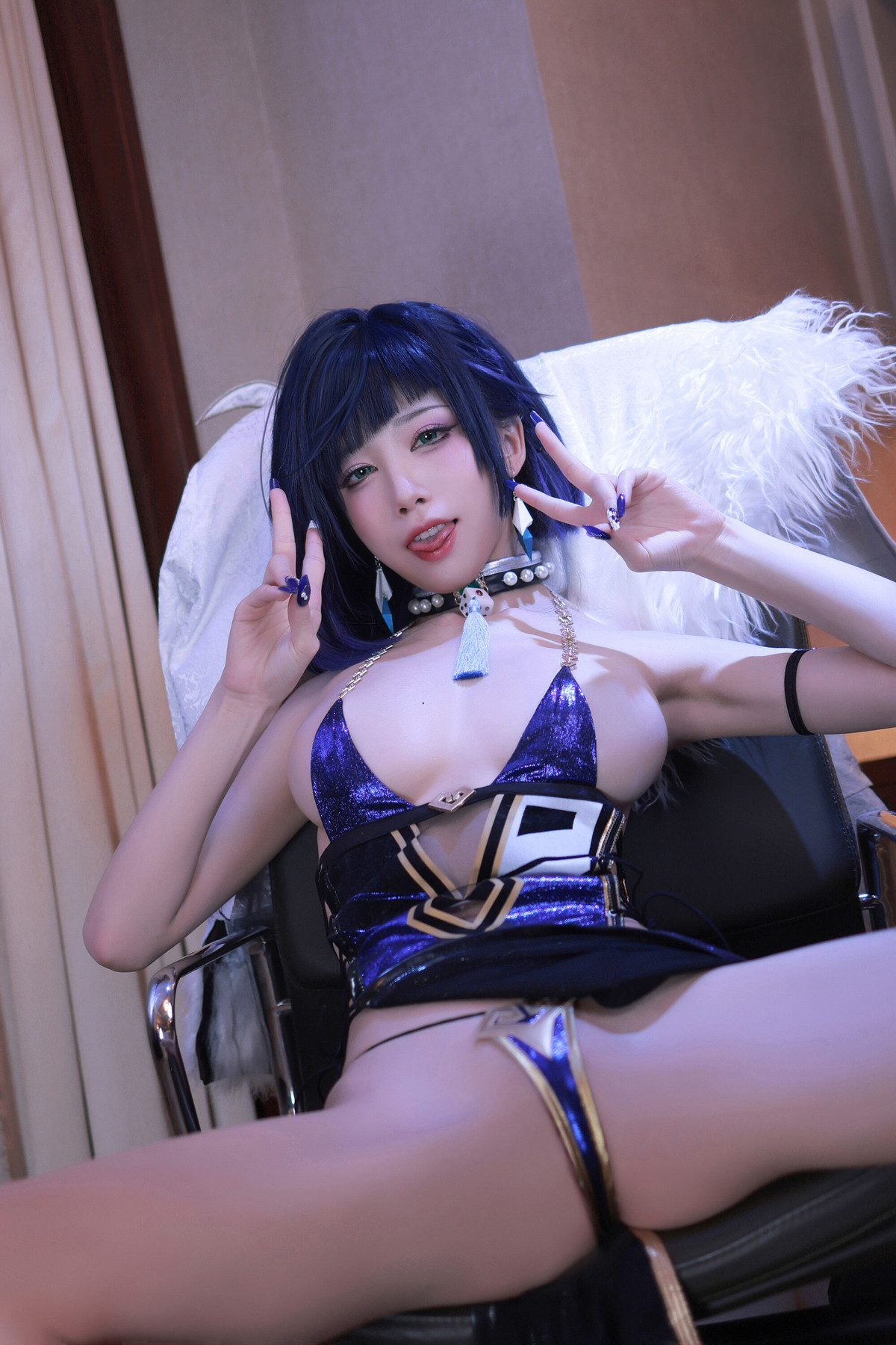 Cosplay 水淼Aqua 夜阑礼服 Set.01(17)