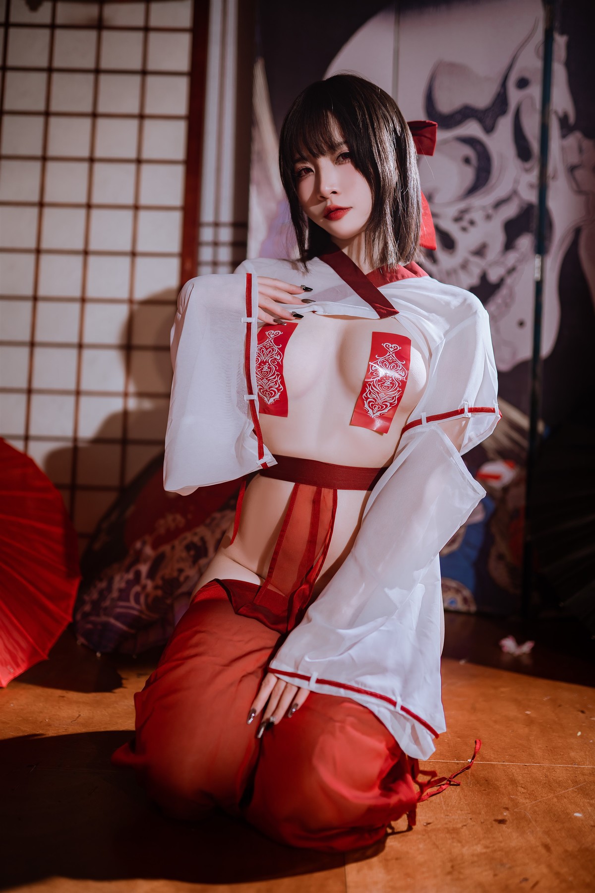 Cosplay 二佐Nisa 私房巫女(10)