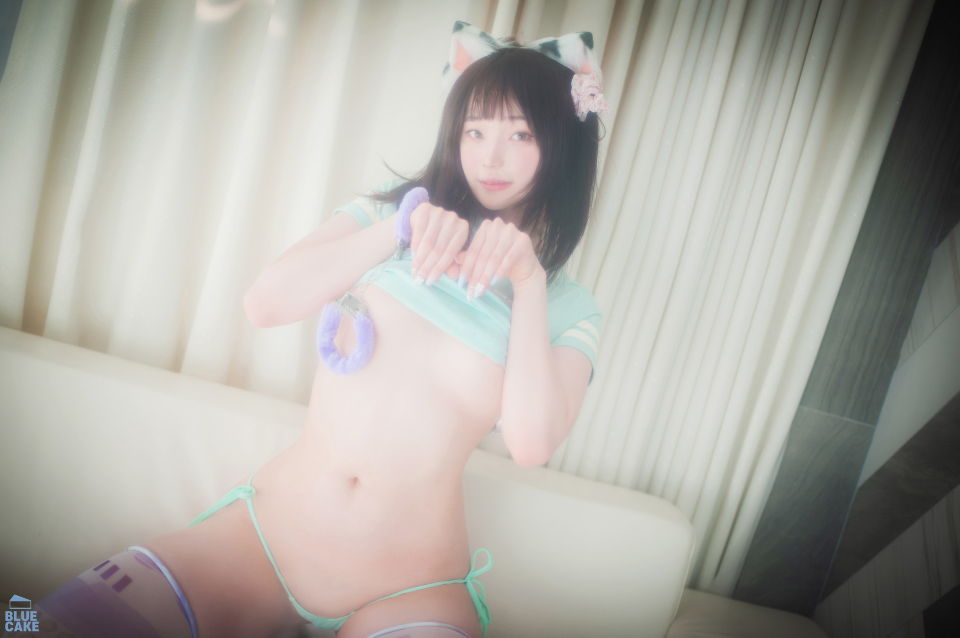 Bambi 밤비, [BLUECAKE] Naughty Cats Pink &#038; Mint RED Set.02(42)