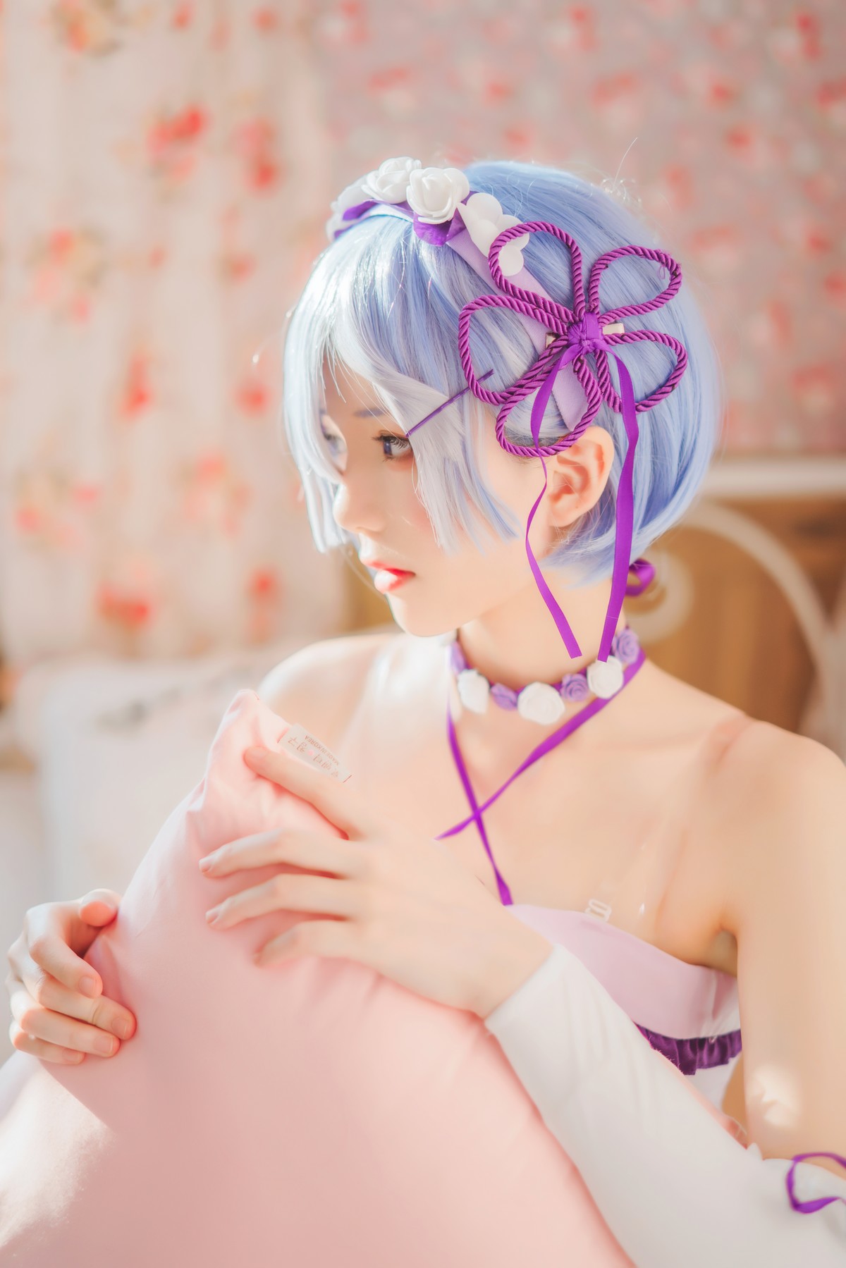 Cosplay 桜桃喵 蕾姆睡裙(2)