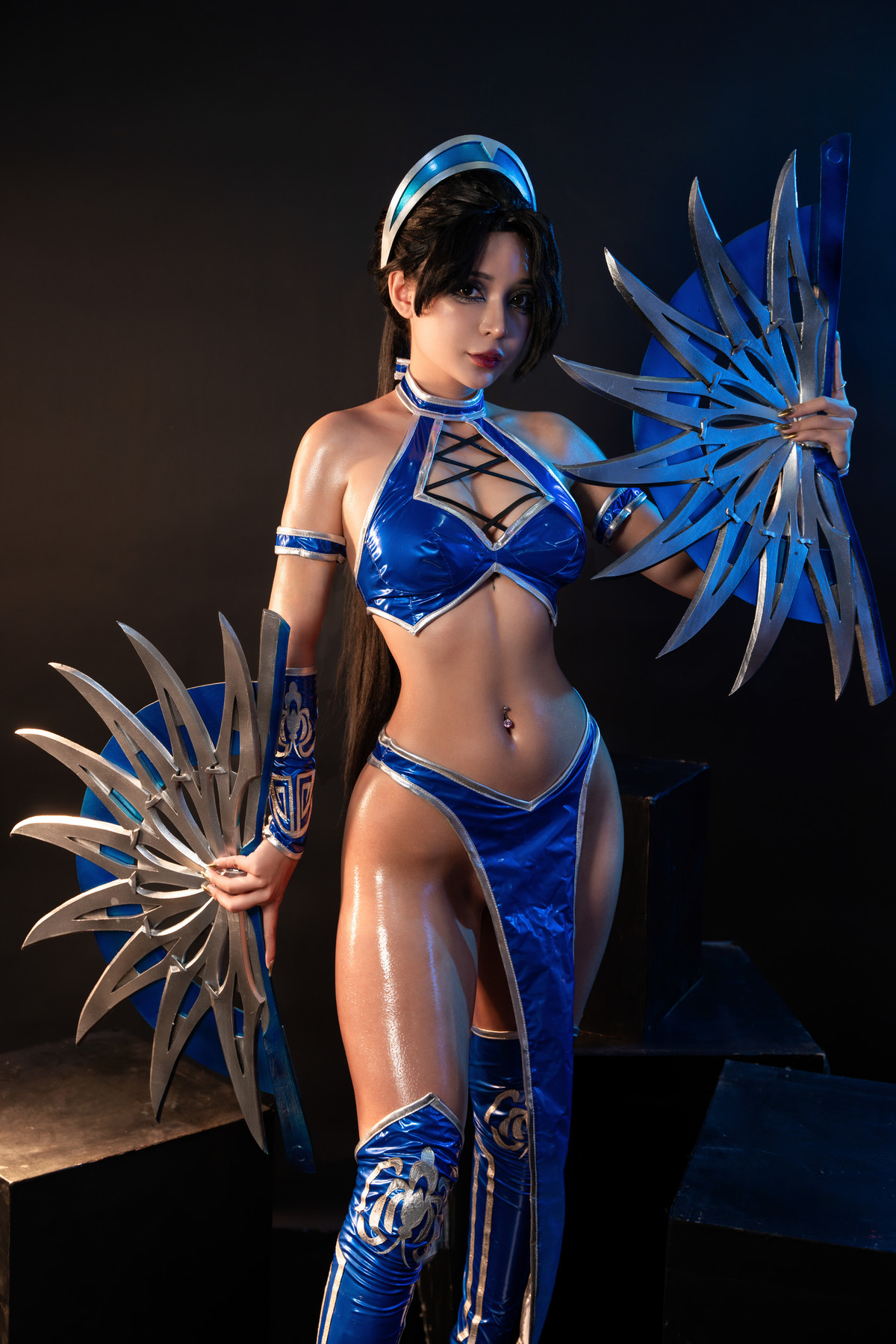 Cosplay Umeko.J Kitana Mortal Kombat Set.02(1)