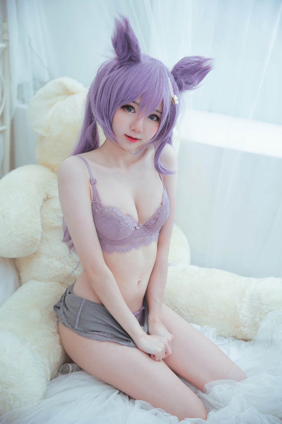 Sally多啦雪 Cosplay Keqing 刻晴 Lingerie Ver.(11)