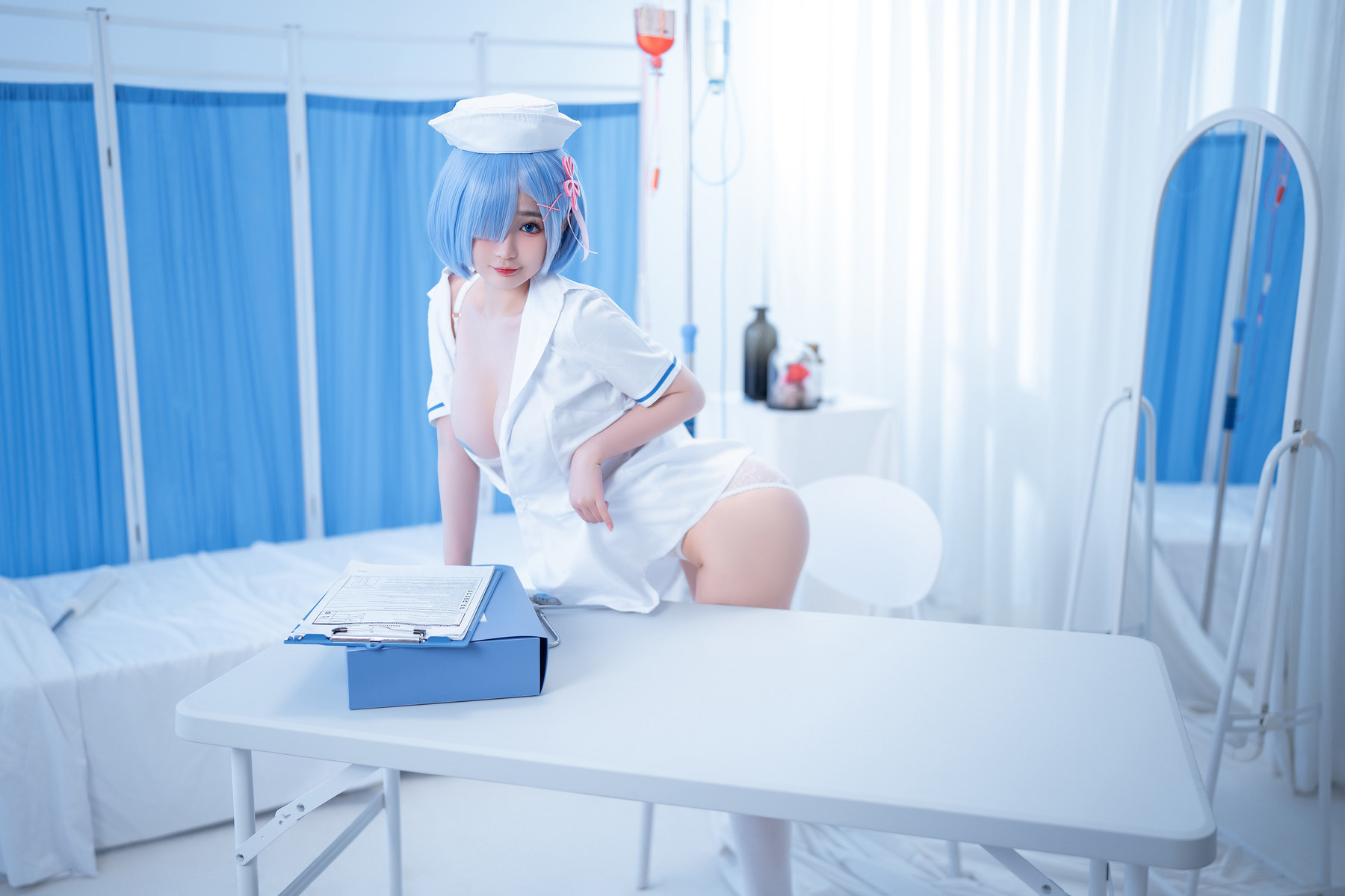 桜井宁宁 Cosplay 雷姆护士 Nurse Rem(22)