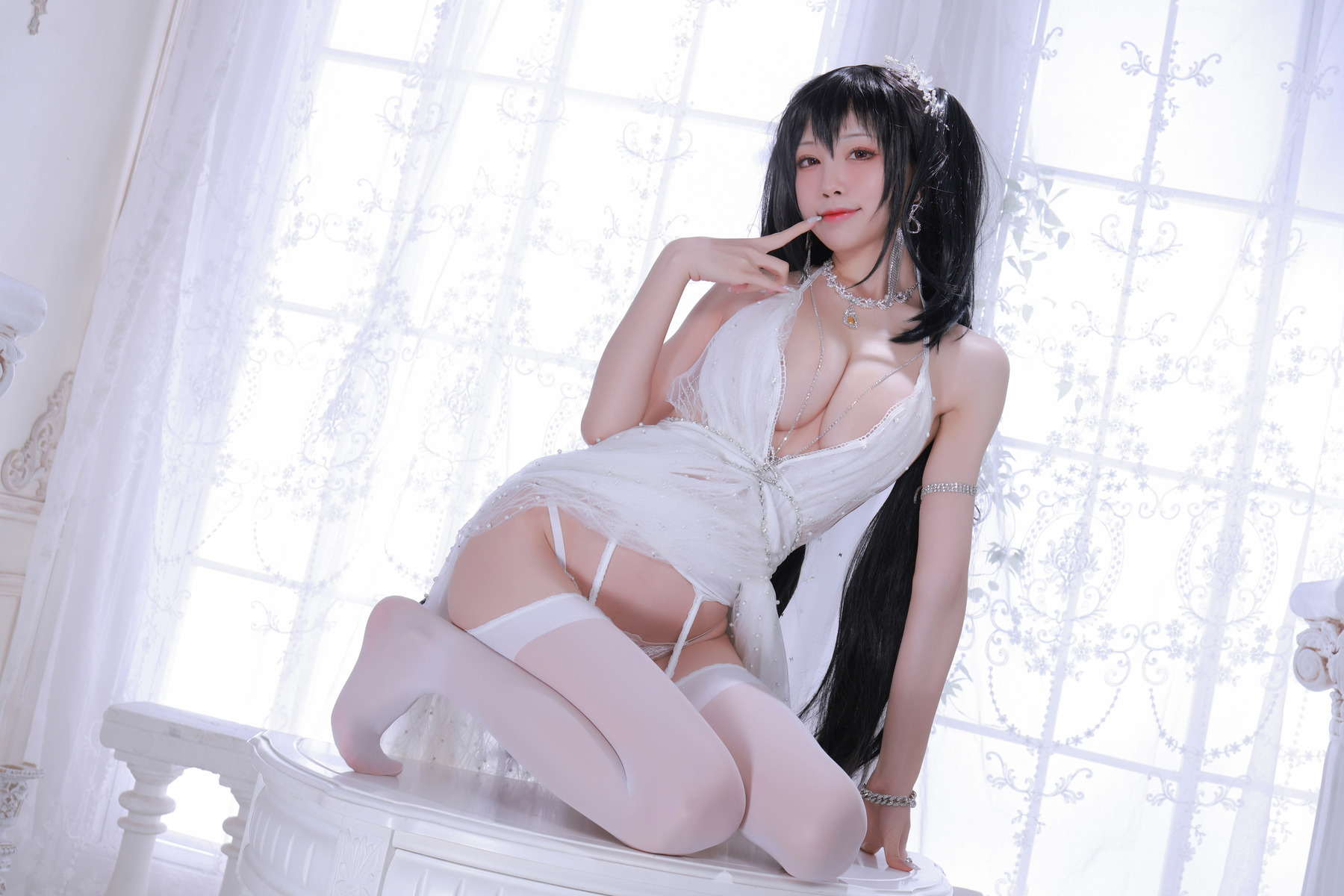 水淼aqua Cosplay 大凤婚纱(25)