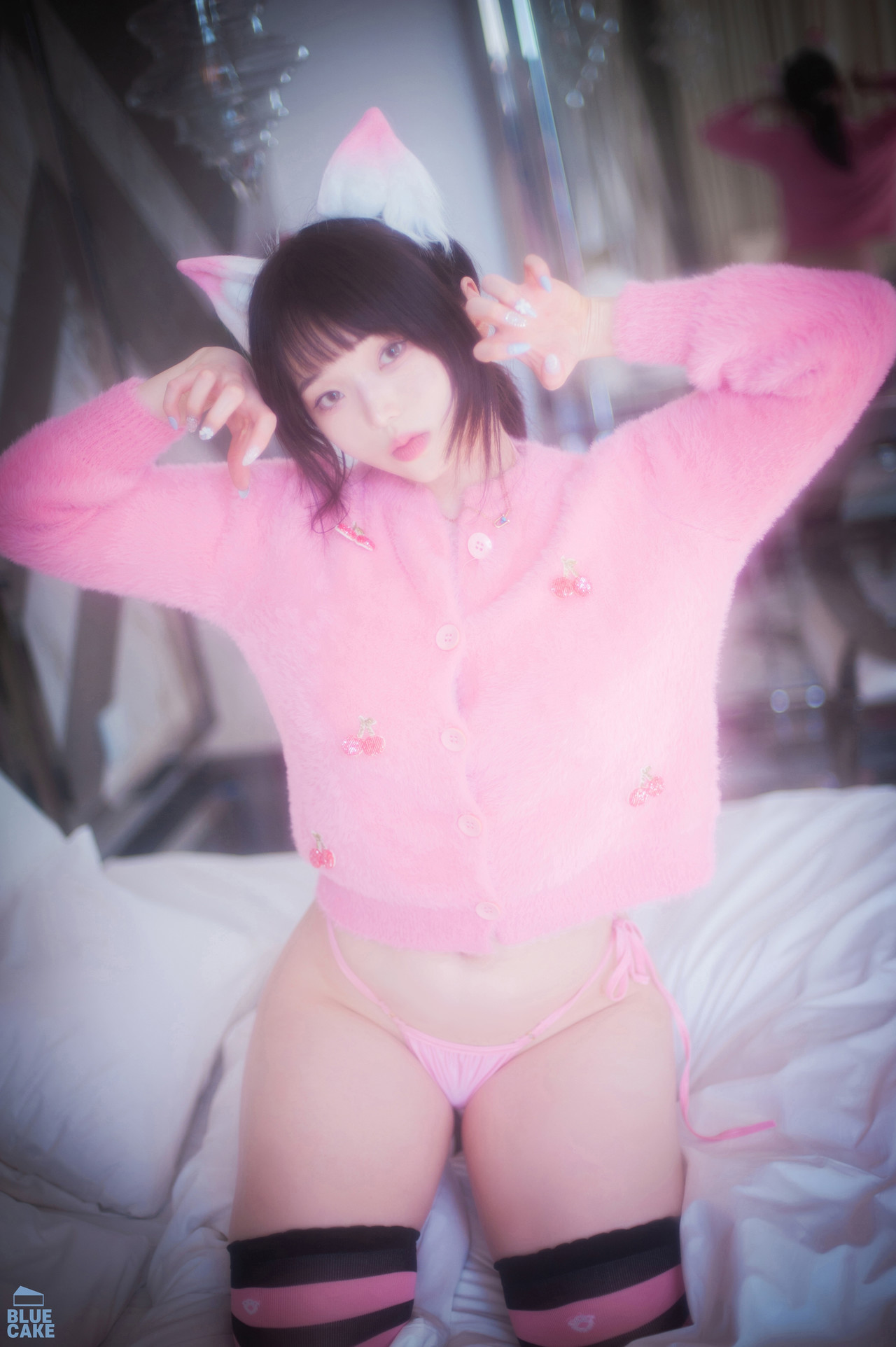 Bambi 밤비, [BLUECAKE] Naughty Cats Pink &#038; Mint RED Set.01(2)