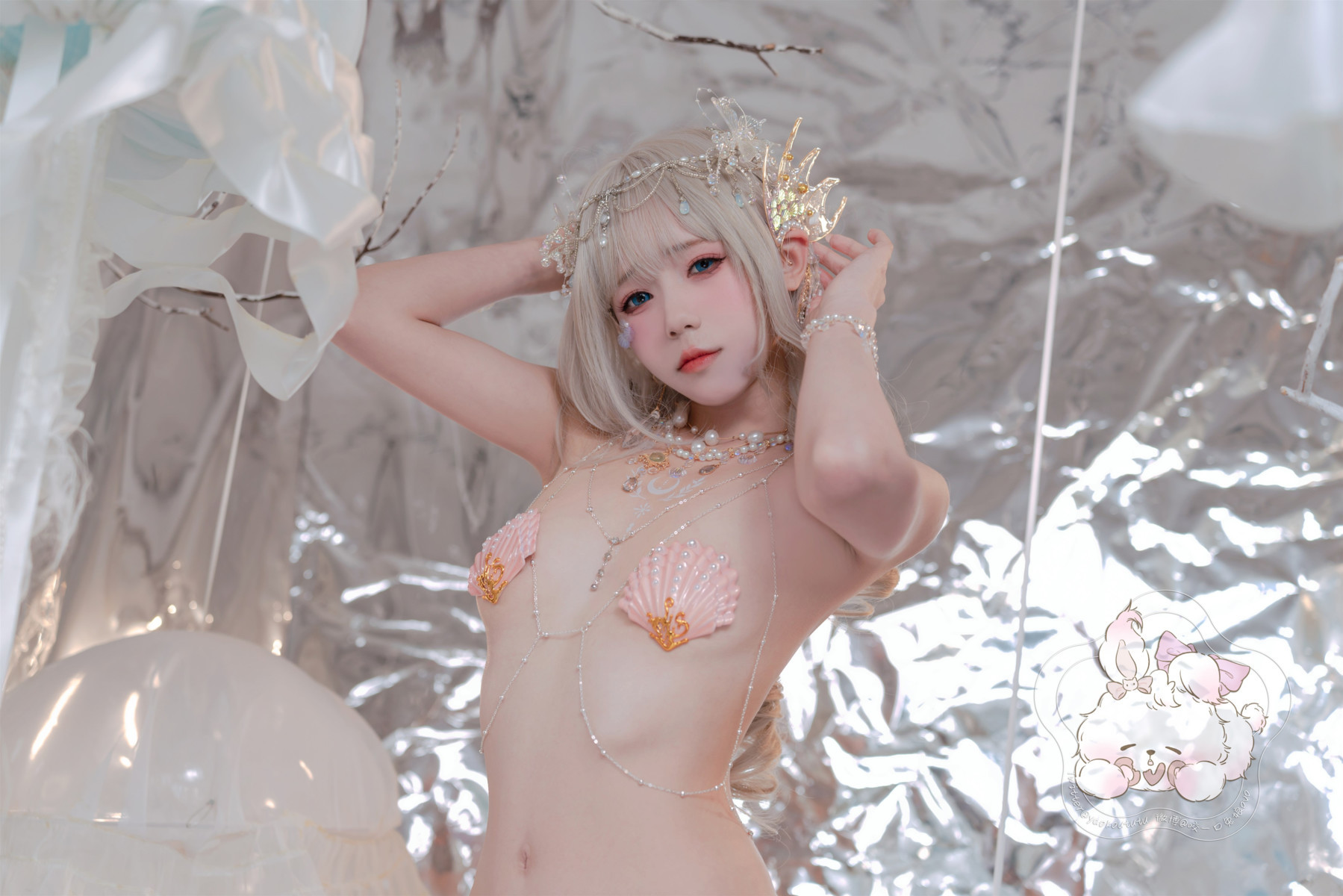 Cosplay 咬一口兔娘 海的女儿 Mermaid(48)