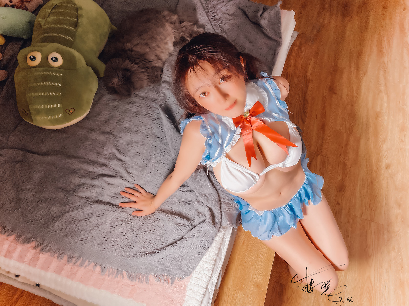 Cosplay 樱晚gigi 蓝色比基尼(11)