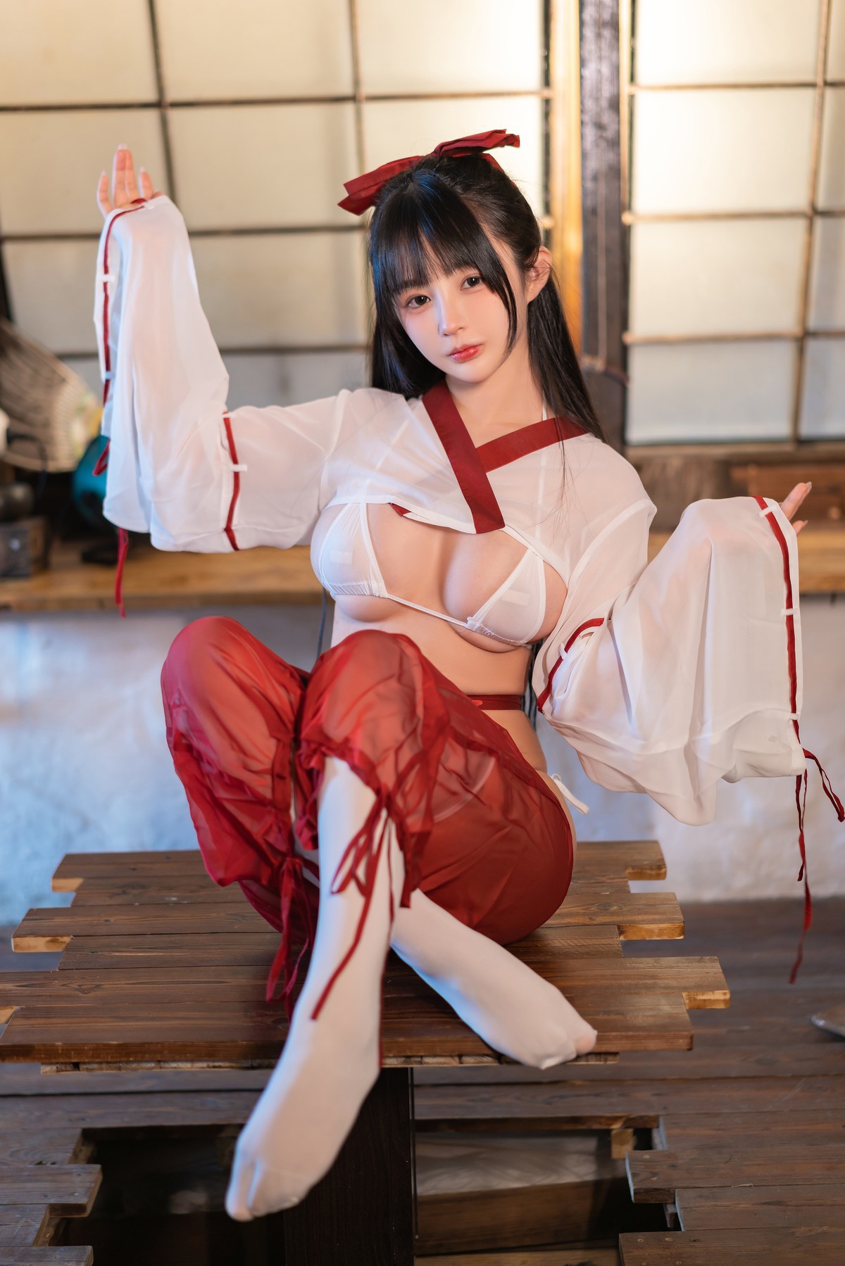 Cosplay 桜井宁宁 巫女(4)