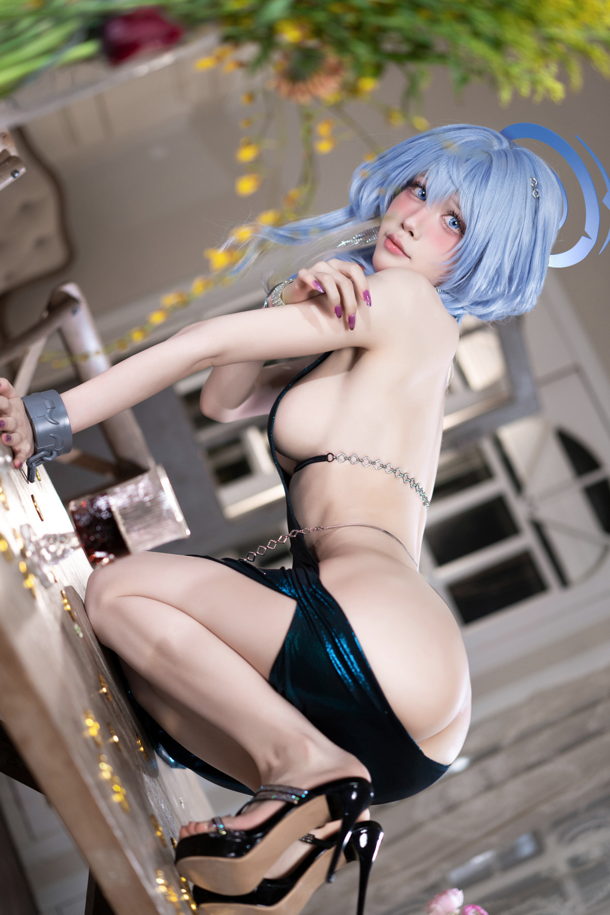 Cosplay 水淼Aqua 碧蓝档案 天雨亚子礼服 Set.01(36)