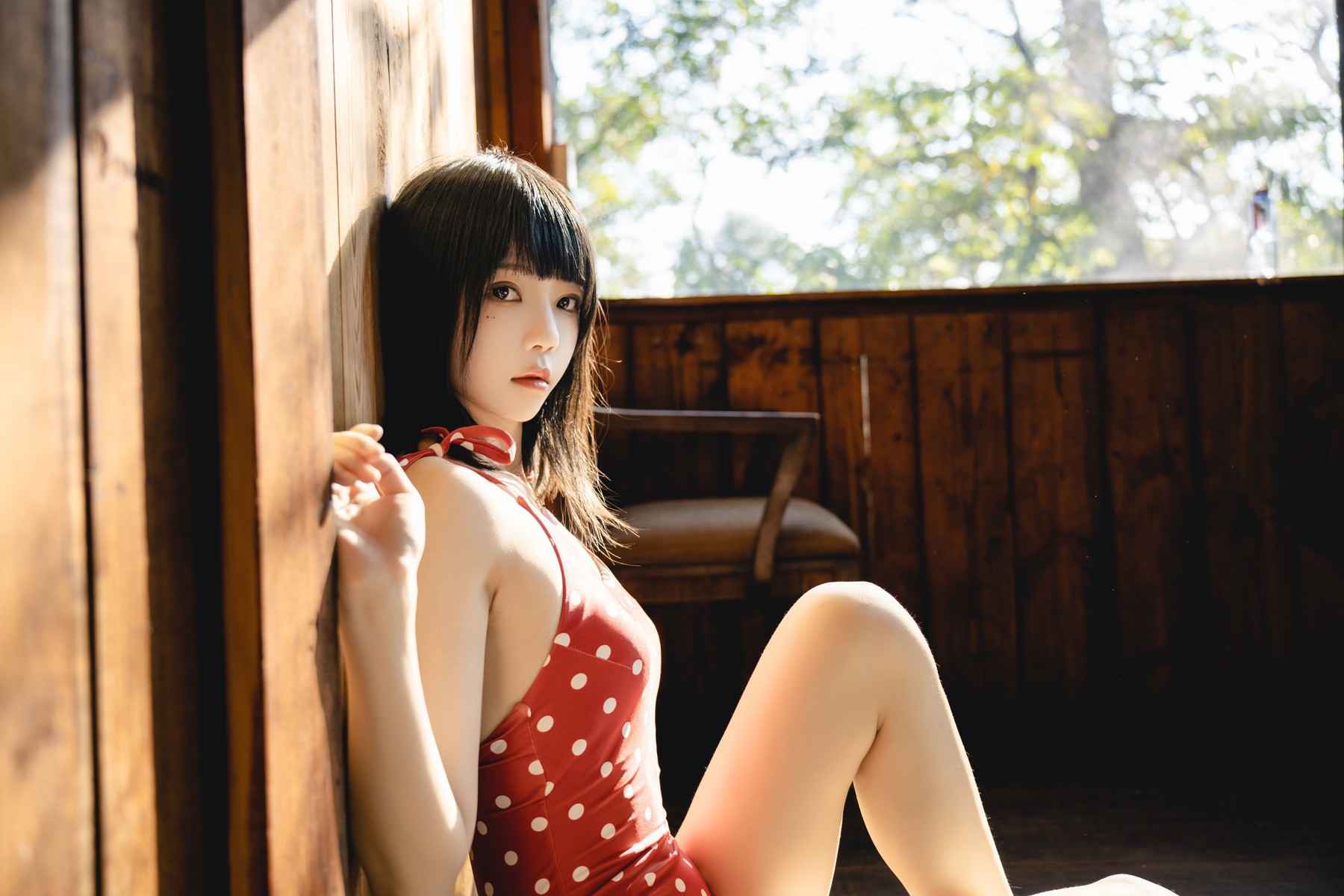 Cosplay 桜桃喵 红波点 Red Polka Dot(4)